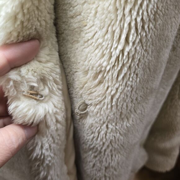 Vintage‎ 80s Neiman Marcus Womens Faux Fur Heavy Coat Medium Glam City Cream - Picture 6 of 13